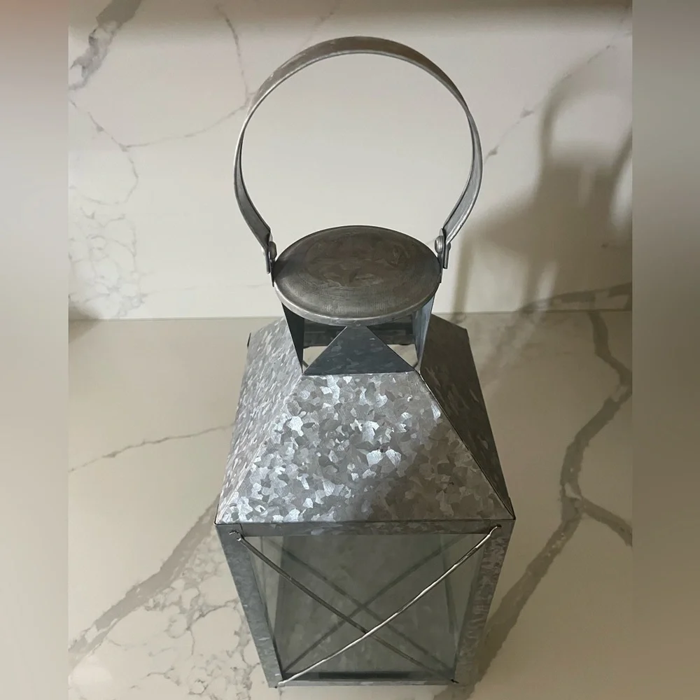 Farmhouse Metallic Lantern Home Accent